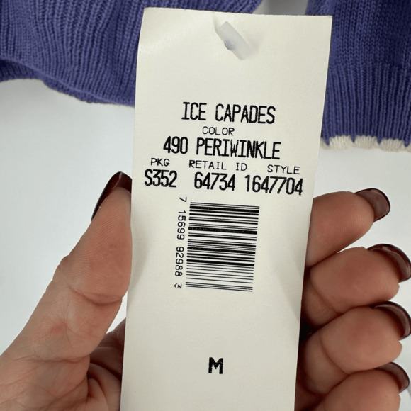 Vintage Wool Angora Embroidered Sweater M Purple Fairy Cottage Scalloped Neck - Picture 3 of 14